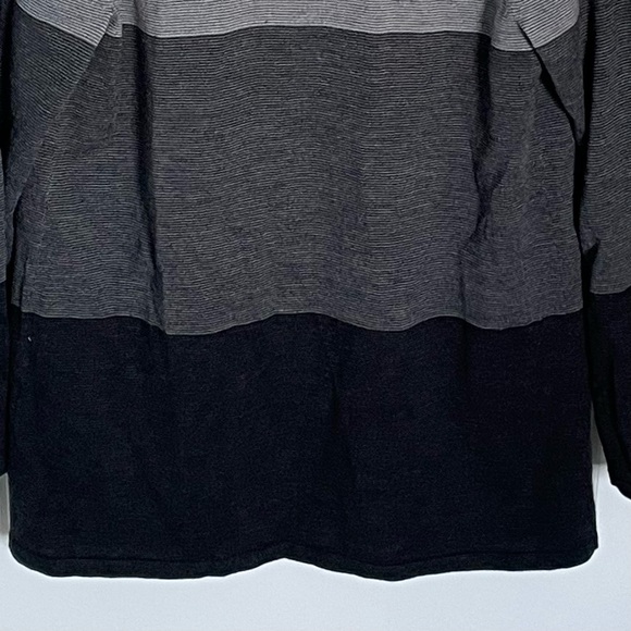 Eileen Fisher Merino Texture cardigan Sweater gray black colorblock 35376 - Picture 9 of 13